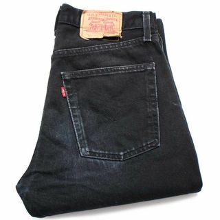 リーバイス(Levi's)の90s ポーランド製 Levi'sリーバイス 521 ダメージ ブラック デニムパンツ w33 L32★SDP2583 ユーロ オールド ジーンズ ストレート(デニム/ジーンズ)