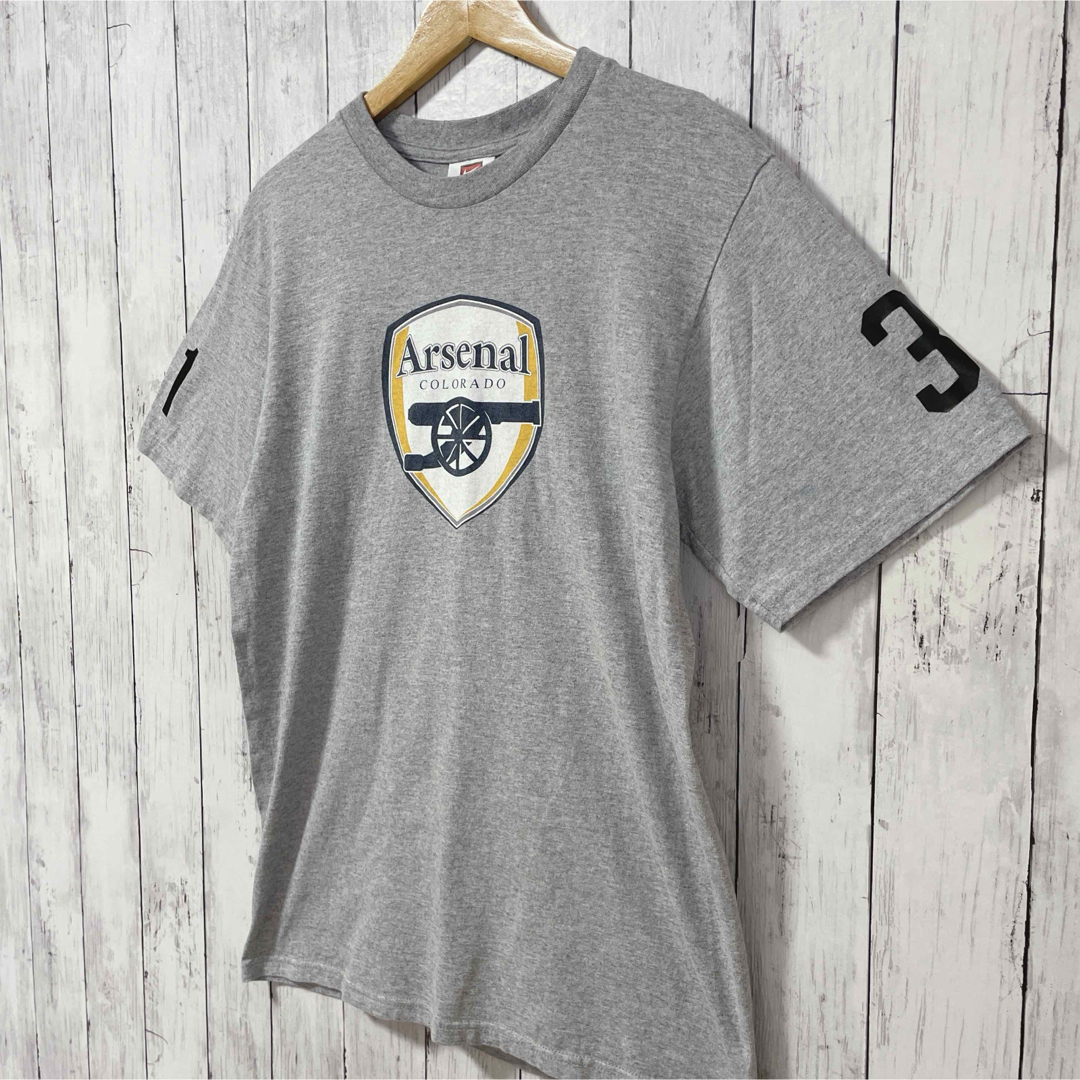 NIKE(ナイキ)のNIKE ナイキ ヴィンテージ tシャツ サッカー グレー 判断 M 海外古着 メンズのトップス(Tシャツ/カットソー(半袖/袖なし))の商品写真