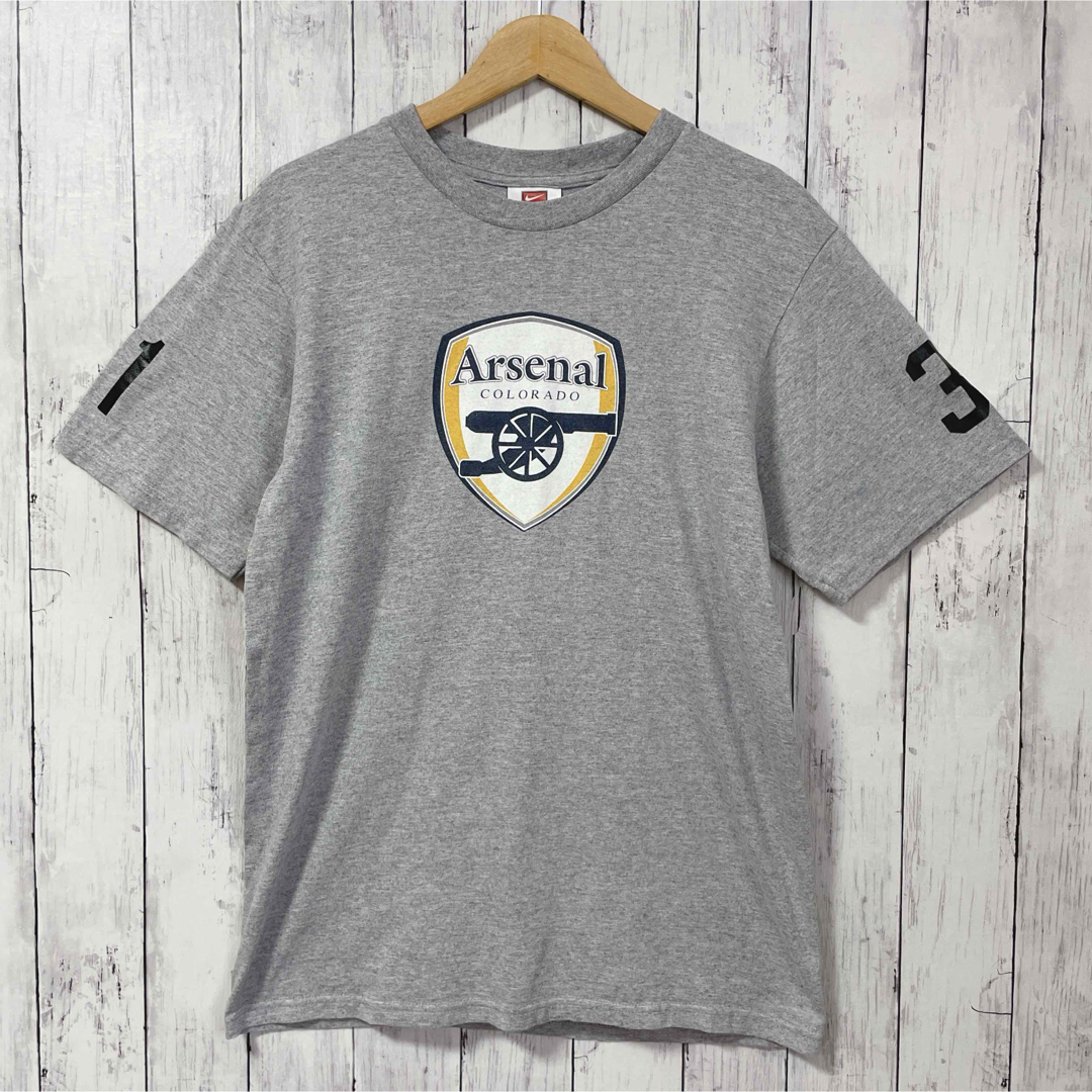 NIKE(ナイキ)のNIKE ナイキ ヴィンテージ tシャツ サッカー グレー 判断 M 海外古着 メンズのトップス(Tシャツ/カットソー(半袖/袖なし))の商品写真