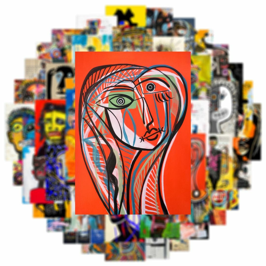 ポートレートアート ステッカー 50枚セット PVC 防水 シール 肖像画 エンタメ/ホビーのおもちゃ/ぬいぐるみ(キャラクターグッズ)の商品写真
