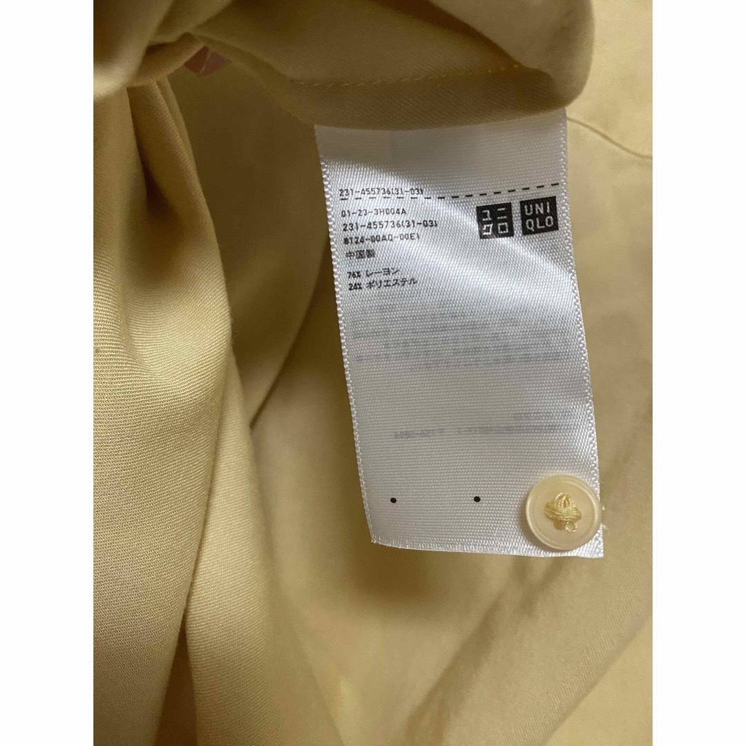 UNIQLO(ユニクロ)のUNIQLO ユニクロ　レーヨン　スキッパーブラウス　7分袖 レディースのトップス(シャツ/ブラウス(長袖/七分))の商品写真