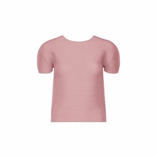 イッセイミヤケ(ISSEY MIYAKE)のme ISSEY MIYAKE ストレッチプリーツの丸首半袖トップ(Tシャツ(半袖/袖なし))