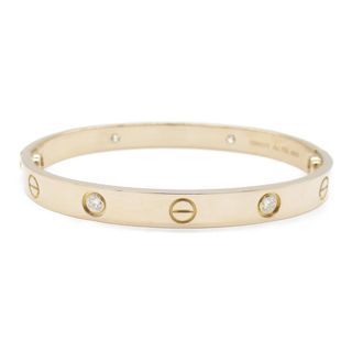 カルティエ(Cartier)のカルティエ ラブブレス 4P ハーフダイヤ ブレスレット(ブレスレット/バングル)