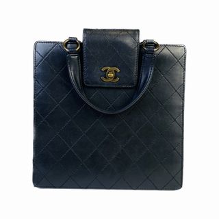 シャネル(CHANEL)のCHANEL シャネル マトラッセ  ラムスキン ハンドバッグ ブラック A-1721(ハンドバッグ)