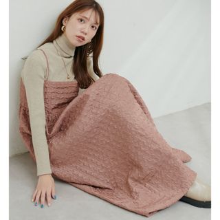 natural couture - 光沢接結バックシャンキャミワンピース　美品