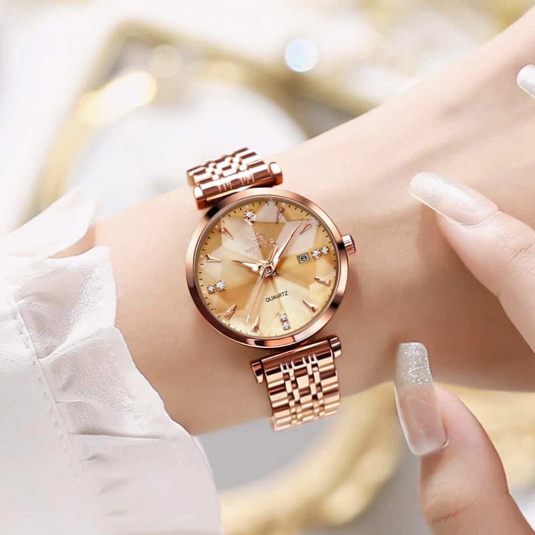 【色: ゴールド-5536】OLEVS 腕時計 レディース クォーツ かわいい  レディースのファッション小物(腕時計)の商品写真