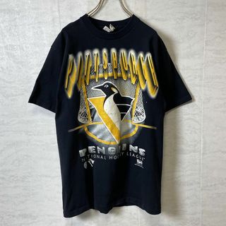 ビンテージ　シングルステッチ　93年コピーライト　黒ブラック　ペンギンズ　古着(Tシャツ/カットソー(半袖/袖なし))