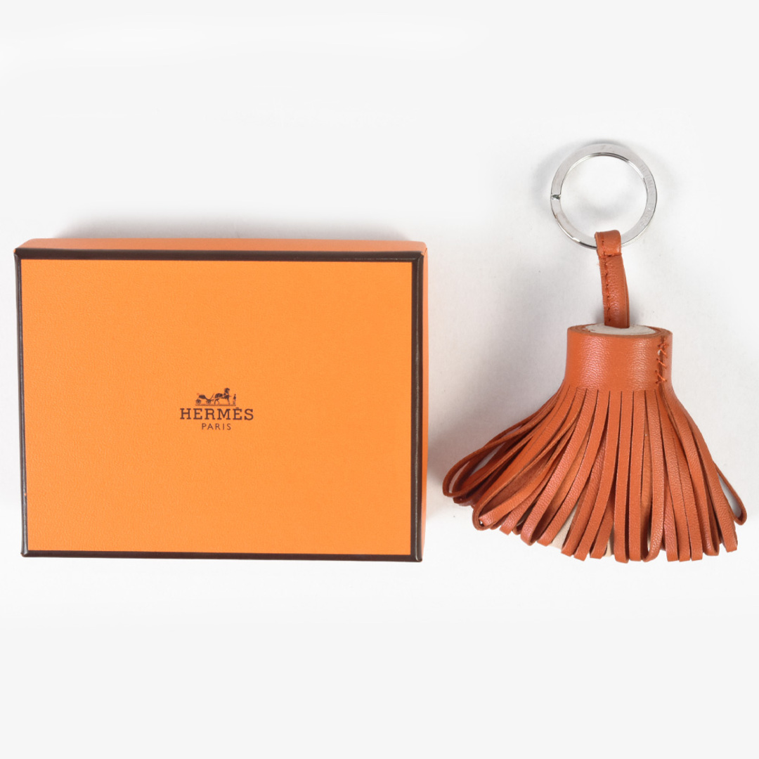HERMES 布い エルメス オレンジ キーリング キーケース HERMES 布い エルメス オレンジ キーリング キーケース