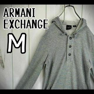 ARMANI EXCHANGE - 【一点物】　アルマーニ　エクスチェンジ　パーカー　ボーダー　ハーフボタン　M