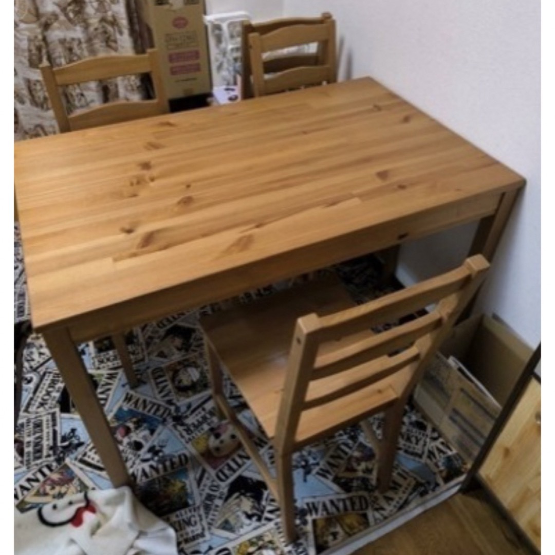 IKEA イケア　ヨックモック　ダイニングテーブル　机　チェア　椅子　セット　木 インテリア/住まい/日用品の椅子/チェア(ダイニングチェア)の商品写真