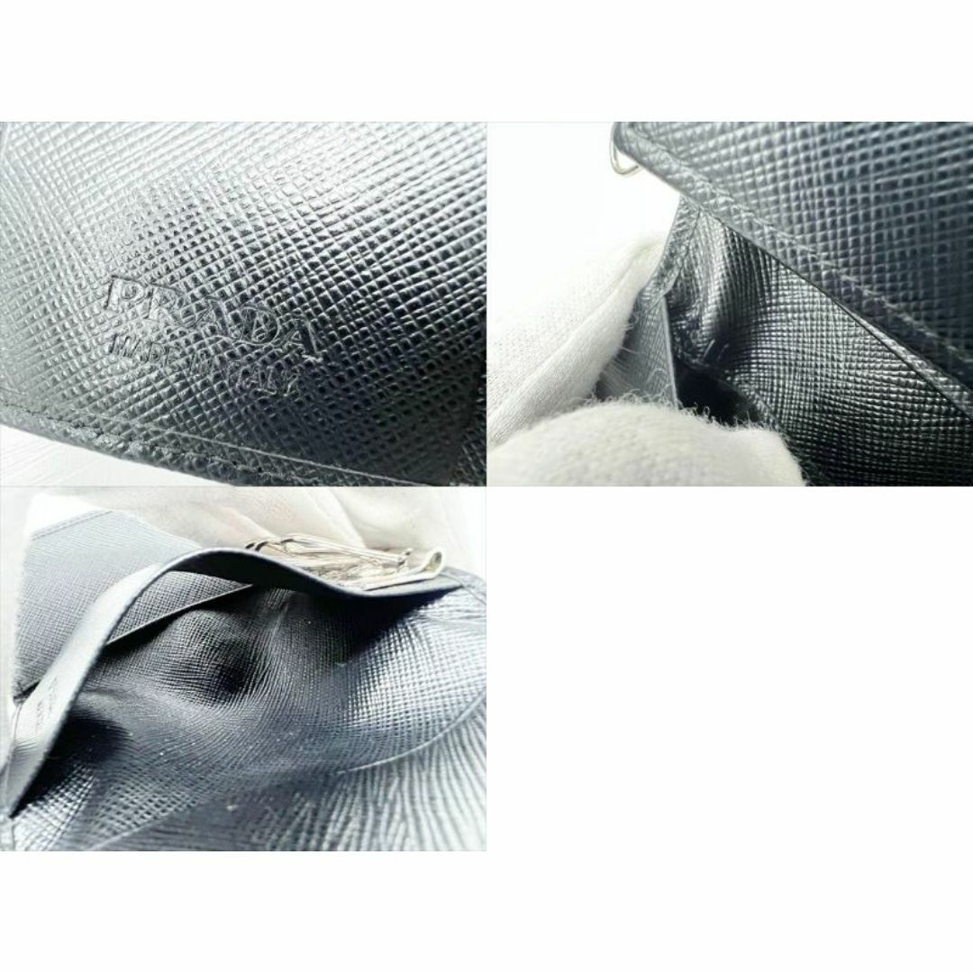 PRADA(プラダ)の美品　PRADA　プラダ　サフィアーノ　トライアングル　ロゴ　キーケース　黒 メンズのファッション小物(キーケース)の商品写真