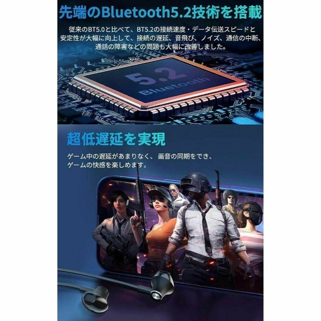 ネックバンド型イヤホン　首掛け式イヤホン　Bluetooth 高音質　防水 スマホ/家電/カメラのスマートフォン/携帯電話(携帯電話本体)の商品写真