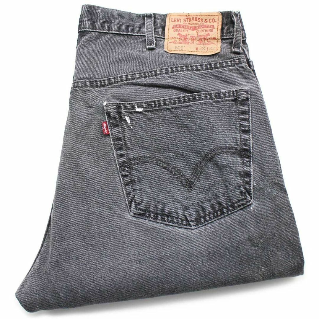 Levi's(リーバイス)の00s メキシコ製 Levi'sリーバイス 505 ペンキ飛び ブラック デニムパンツ ボロ フェード w38 L32★SDP2579 オールド ジーンズ ストレート メンズのパンツ(デニム/ジーンズ)の商品写真