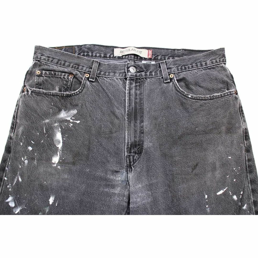 Levi's(リーバイス)の00s メキシコ製 Levi'sリーバイス 505 ペンキ飛び ブラック デニムパンツ ボロ フェード w38 L32★SDP2579 オールド ジーンズ ストレート メンズのパンツ(デニム/ジーンズ)の商品写真