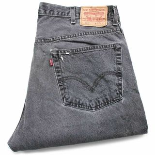 リーバイス(Levi's)の00s メキシコ製 Levi'sリーバイス 505 ペンキ飛び ブラック デニムパンツ ボロ フェード w38 L32★SDP2579 オールド ジーンズ ストレート(デニム/ジーンズ)