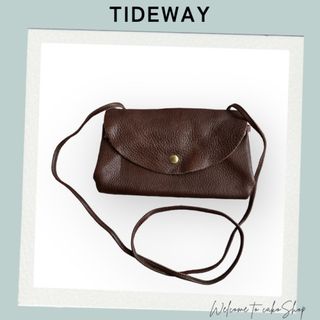 タイドウェイ(TIDEWAY)の美品》タイドウェイ　TIDEWAY　ソフトシュリンク    ウォレットバッグ　茶(ショルダーバッグ)