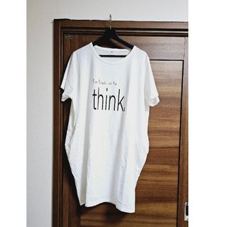 新品 CLOSSHI  英字 BIG Tシャツ ワンピース 白 4L(その他)