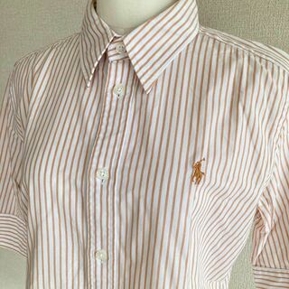 Ralph Lauren - RALPH LAUREN SPORT 五分袖 ストライプシャツ ポニー刺繍 10