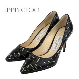 JIMMY CHOO - ジミーチュウ JIMMY CHOO パンプス 靴 シューズ レザー ブラック シルバー スタッズ スター パーティーシューズ