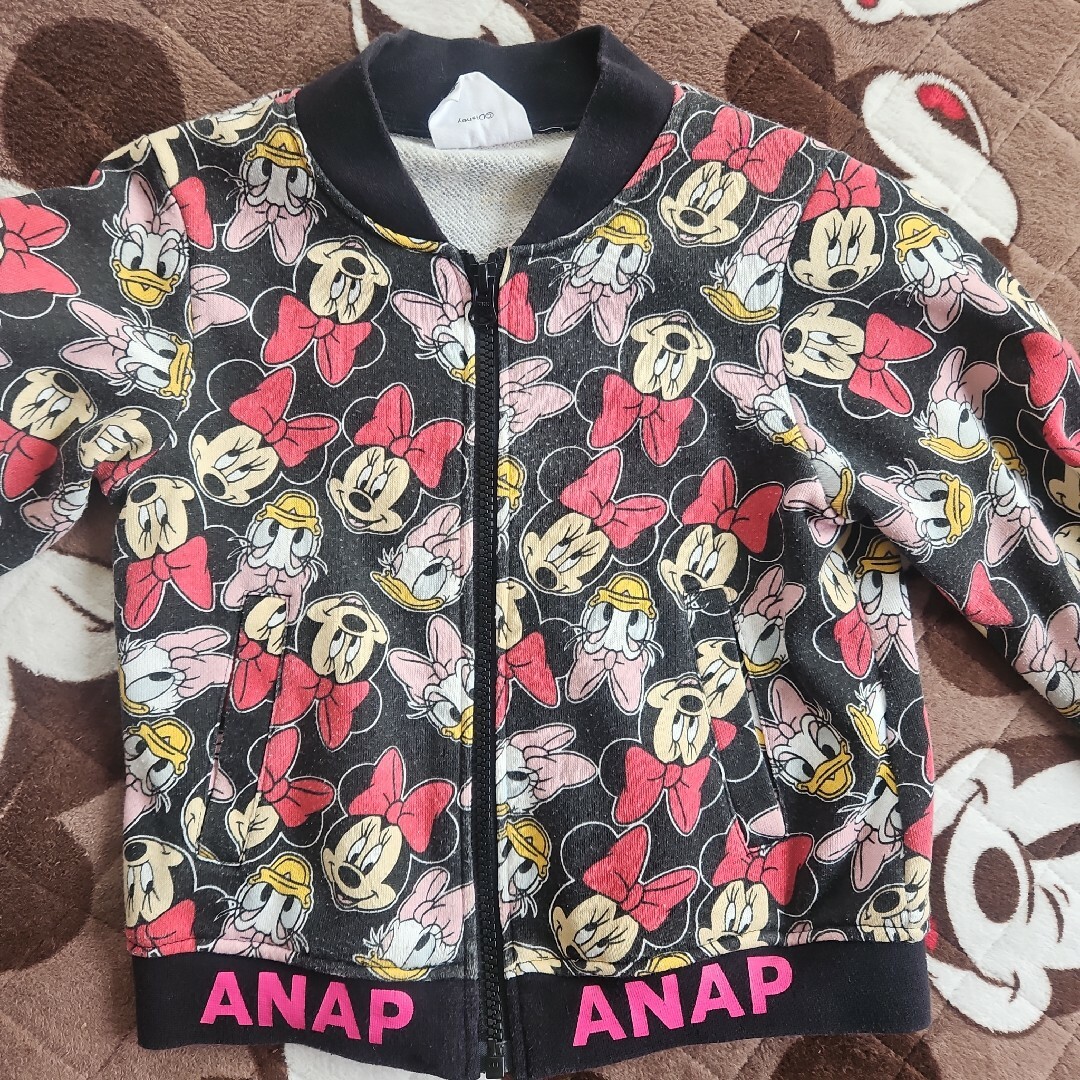 ANAP Kids(アナップキッズ)のANAP アナップ ディズニー パーカー お揃い 姉弟 110 100 キッズ/ベビー/マタニティのキッズ服女の子用(90cm~)(ジャケット/上着)の商品写真