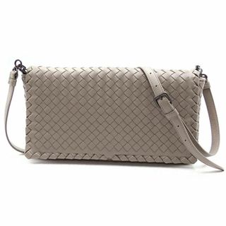 ボッテガヴェネタ(Bottega Veneta)の美品 ボッテガヴェネタ バッグ BOTTEGA VENETA ナッパ イントレチャート ショルダーバッグ グレージュ レディース OJ10318(ショルダーバッグ)