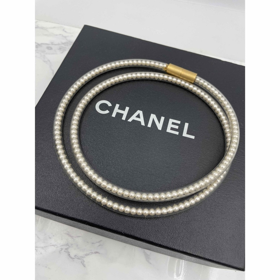 CHANEL(シャネル)のCHANEL シャネル　パール　ネックレス　アクセサリー　チューブ　豆あり　刻印 レディースのアクセサリー(ネックレス)の商品写真