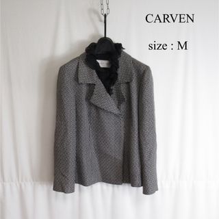 CARVEN - 90s CARVEN PARIS フリル デザイン テーラード ジャケット M