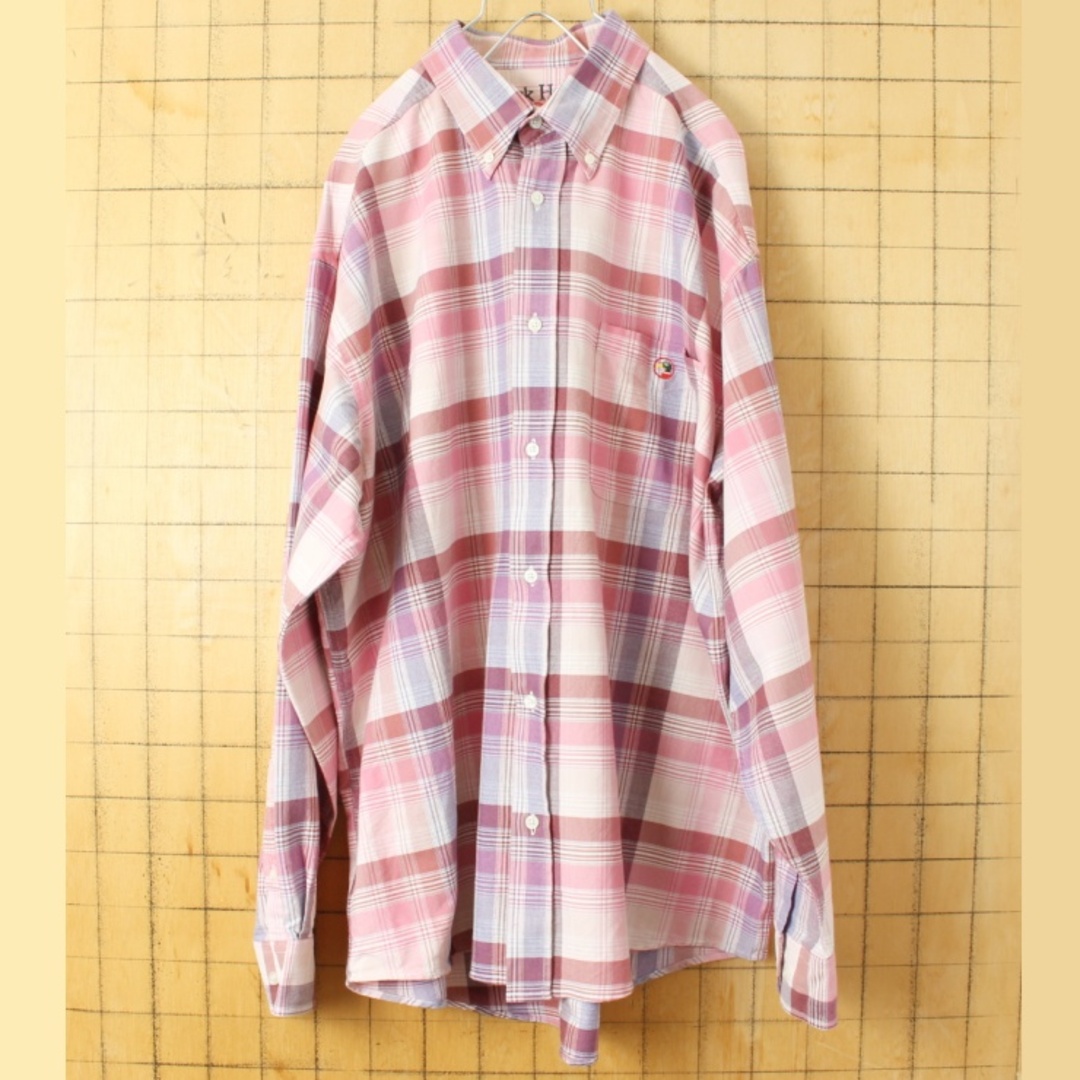 ビッグサイズ Duck Headチェックボタンダウンシャツ ピンクL ss14 メンズのトップス(シャツ)の商品写真