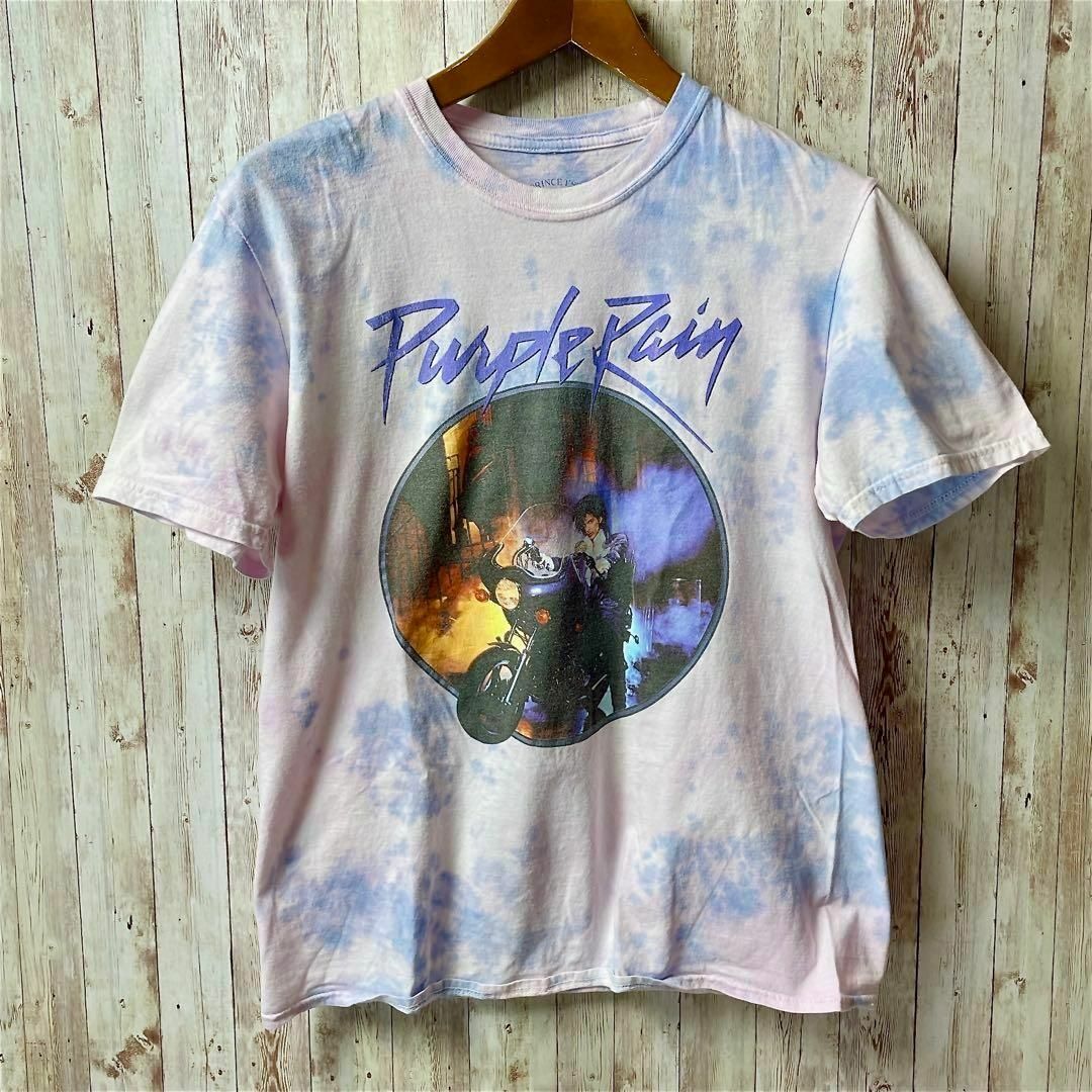 MUSIC TEE(ミュージックティー)のプリンス　パープルレイン　サイズＬ　ピンク系タイダイ染　ミュージック　メンズ古着 メンズのトップス(Tシャツ/カットソー(半袖/袖なし))の商品写真