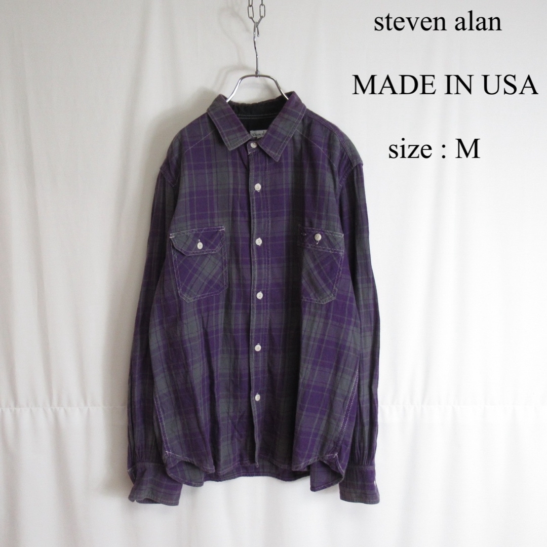 steven alan(スティーブンアラン)のsteven alan コットン チェック シャツ アメリカ製 トップス M メンズのトップス(シャツ)の商品写真