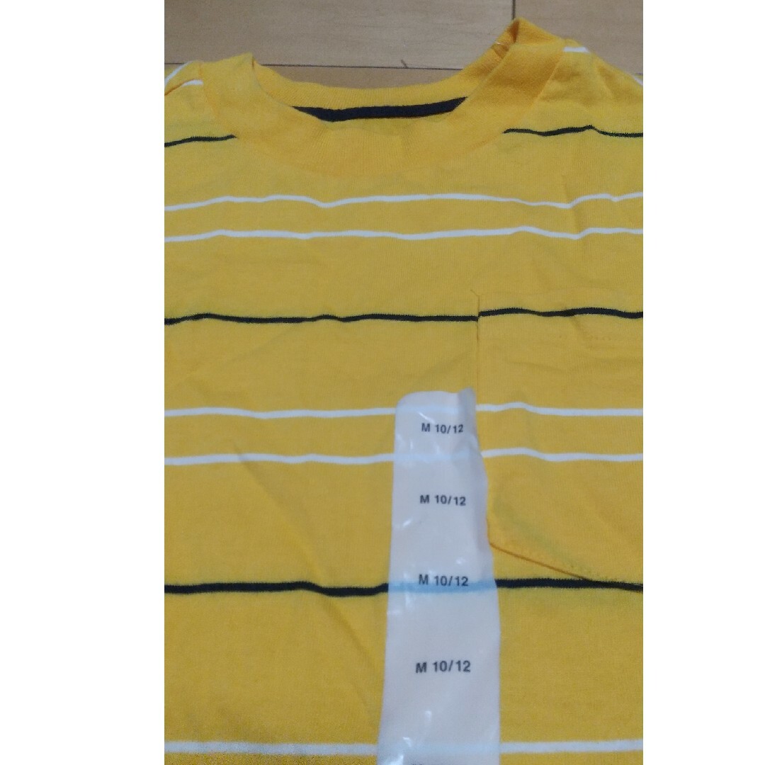 未使用 Tシャツ イエロー ボーダー メンズ キッズ Panko メンズのトップス(Tシャツ/カットソー(半袖/袖なし))の商品写真