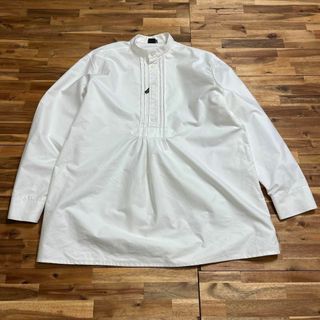 フィッシャーマンシャツ系　白ホワイト　サイズ2ＸＬ　奇麗です　メンズ　古着(シャツ)