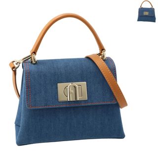 Furla - フルラ FURLA トートバッグ FURLA 1927 ミニ デニム ショルダーバッグ アーチロゴ 2024年春夏新作 WB00109 BX1542