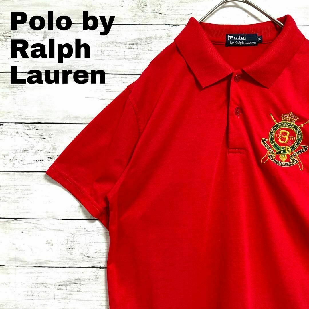 POLO RALPH LAUREN(ポロラルフローレン)の19Sポロラルフローレン 半袖ポロシャツ エンブレム刺繍 無地赤メンズ夏物古着 メンズのトップス(ポロシャツ)の商品写真