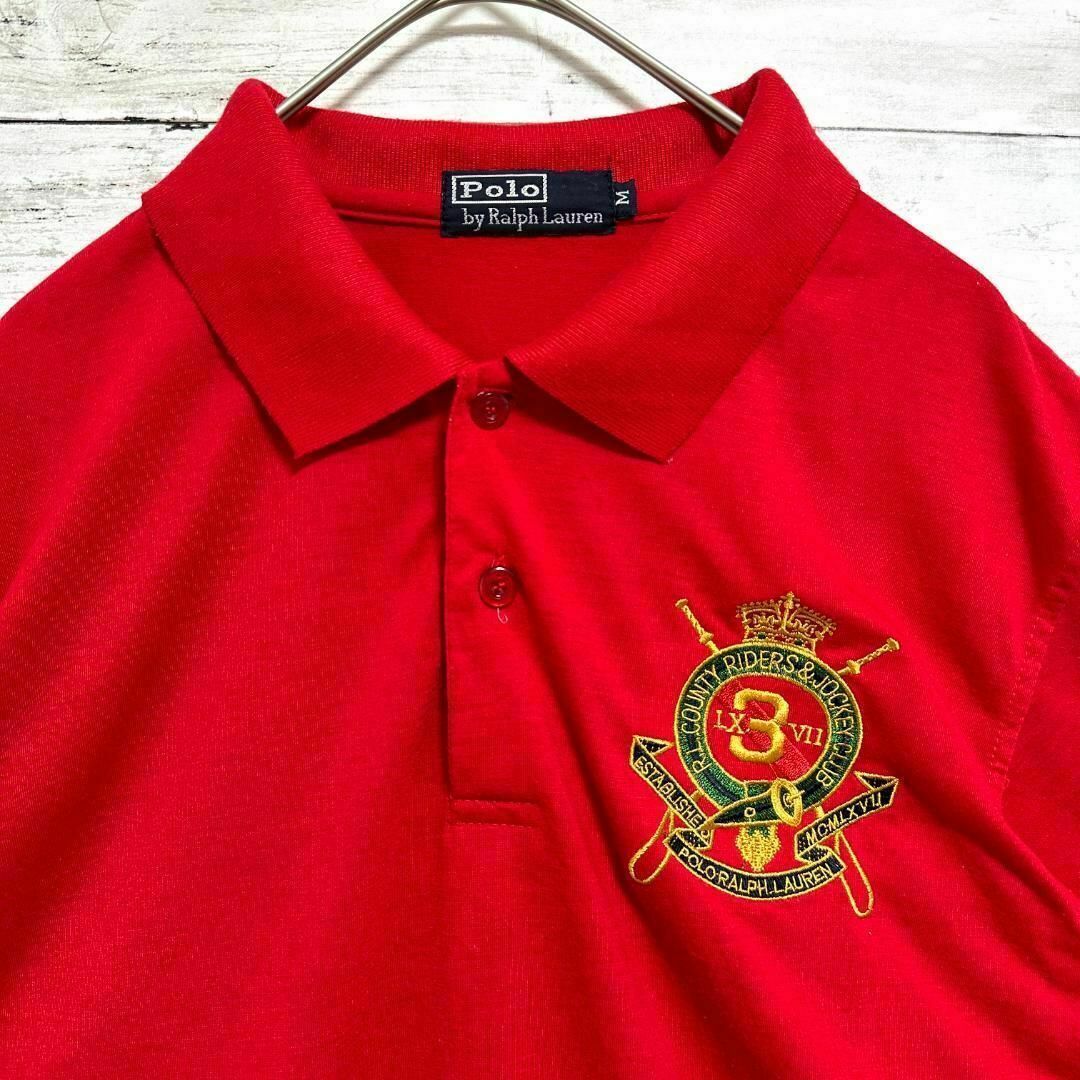 POLO RALPH LAUREN(ポロラルフローレン)の19Sポロラルフローレン 半袖ポロシャツ エンブレム刺繍 無地赤メンズ夏物古着 メンズのトップス(ポロシャツ)の商品写真