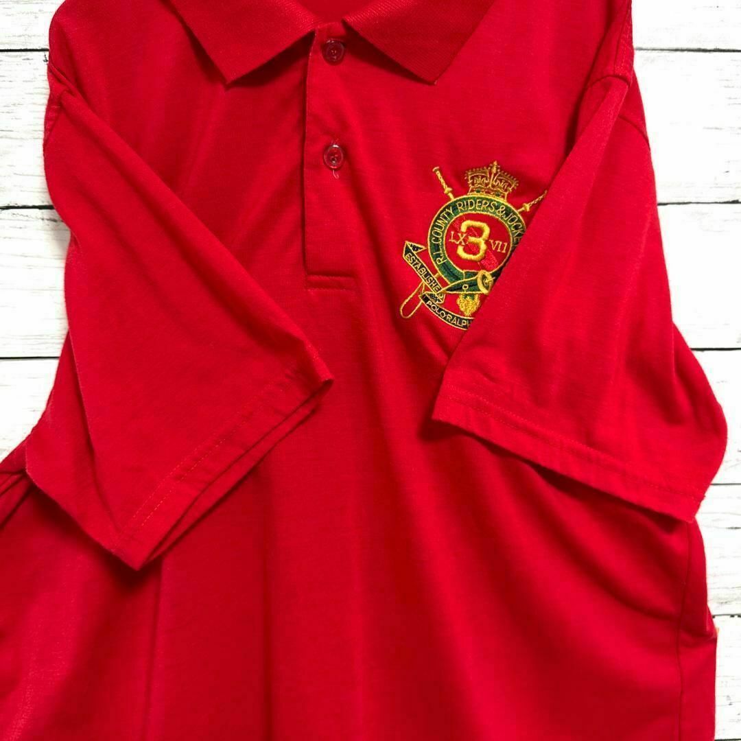 POLO RALPH LAUREN(ポロラルフローレン)の19Sポロラルフローレン 半袖ポロシャツ エンブレム刺繍 無地赤メンズ夏物古着 メンズのトップス(ポロシャツ)の商品写真