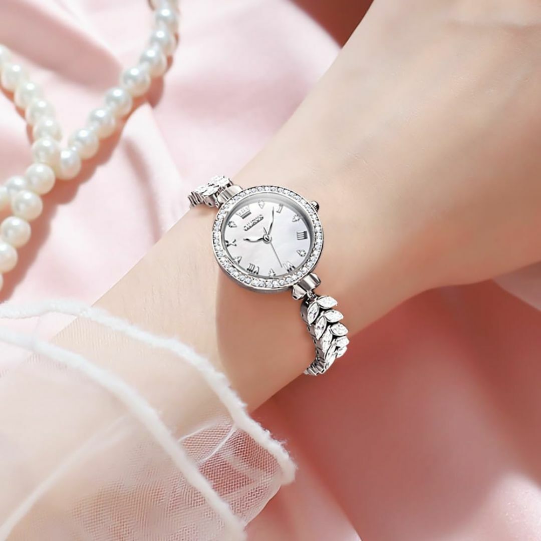 【色: ダイヤ-シルバー】OLEVS 腕時計 レディース 人気 素敵なデザイン  レディースのファッション小物(腕時計)の商品写真