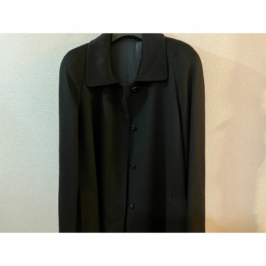 カシミヤ100%　黒ロングコート　フリーサイズ レディースのジャケット/アウター(ロングコート)の商品写真