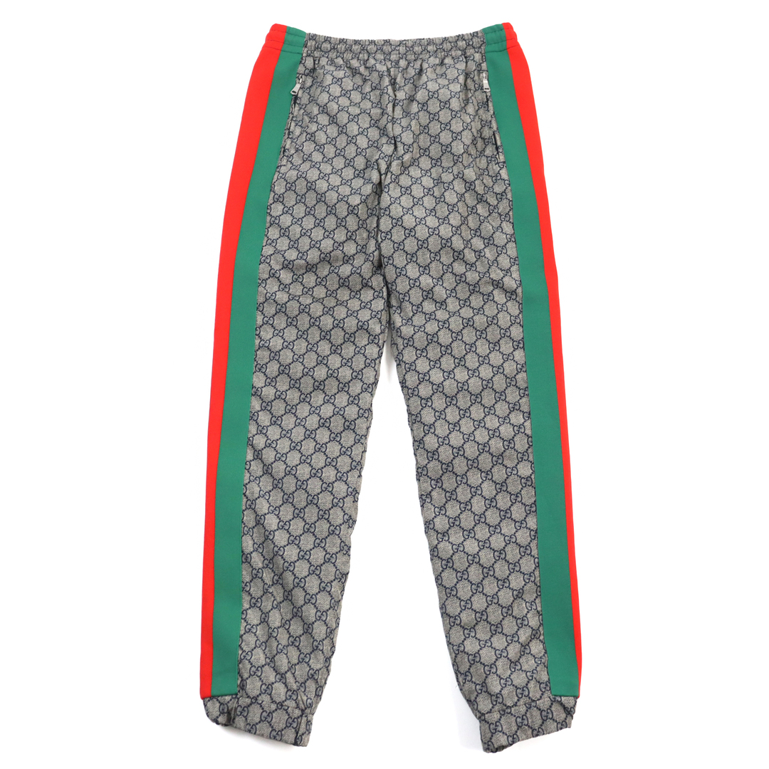 GUCCI - 極美品○GUCCI グッチ 19SS 545609 - XJAFX GG柄 サイドウェブライン ジョガーパンツ/トラックパンツ/イージーパンツ グレー系 S イタリア製 正規品 メンズ
