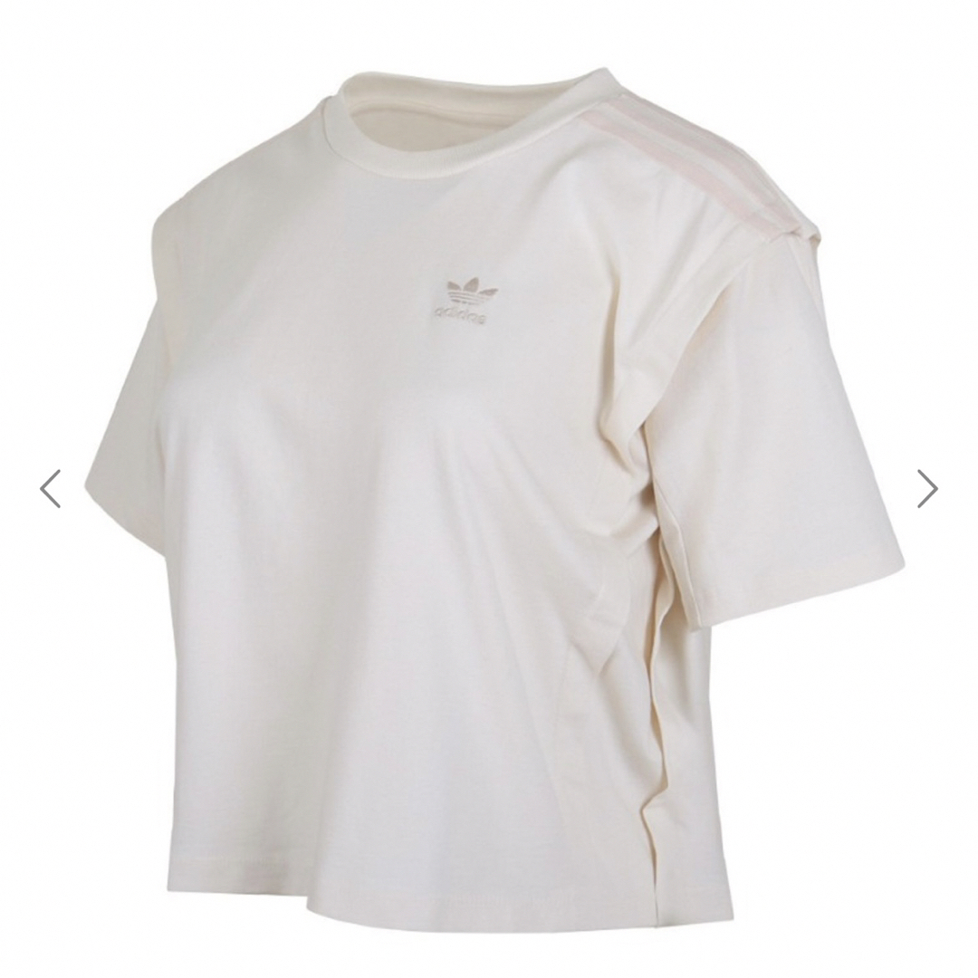 adidas(アディダス)のアディダス adidas カットソー Tシャツ 3本ライン ロゴ デザイン レディースのトップス(Tシャツ(半袖/袖なし))の商品写真