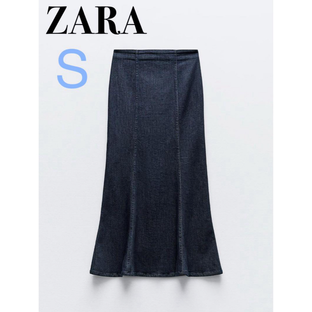 ZARA(ザラ)のZARA/マーメイドシームミディスカート デニムスカート【新品】完売！ラスト１点 レディースのスカート(ロングスカート)の商品写真