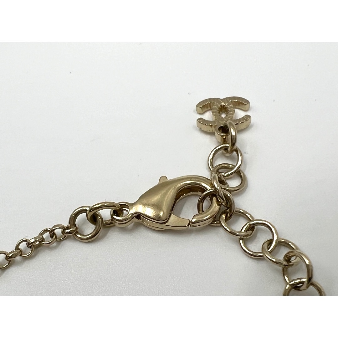 CHANEL シャネル ブレスレット クローバー ラインストーン シャンパンゴールド A21C 超美品 CHANEL シャネル ブレスレット クローバー ラインストーン シャンパンゴールド A21C 超美品