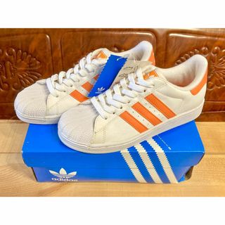 アディダス(adidas)の★希少レア!アディダス スーパースター 白/オレンジ デッド ビンテージ 242(スニーカー)