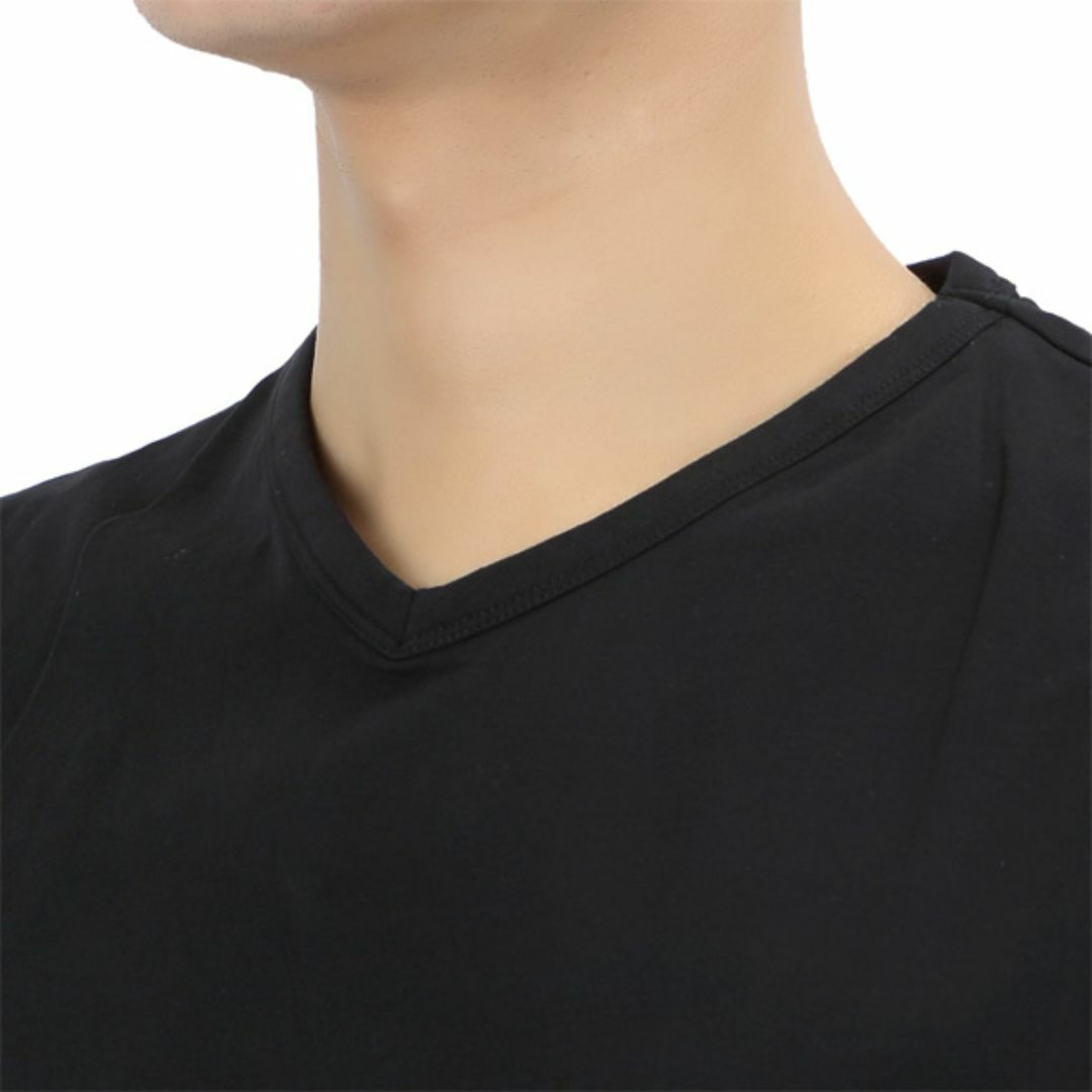 MONCLER(モンクレール)の送料無料 33 MONCLER モンクレール 8100800 87296 ブラック Tシャツ トリコロール Vネック 半袖 size L メンズのトップス(Tシャツ/カットソー(半袖/袖なし))の商品写真