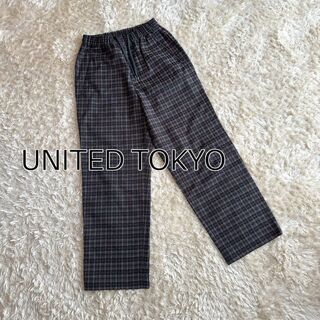 UNITED TOKYO - UNITED TOKYO チェック柄　スラックス　ウエストゴム　履きやすいパンツ