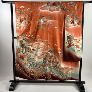 振袖 身丈153cm 裄丈62.5cm 正絹 秀品 【中古】(着物)