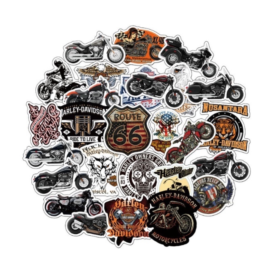アメリカンオートバイ　二輪車　オートバイ　ハーレー　シール　ステッカー50枚 自動車/バイクのバイク(ステッカー)の商品写真