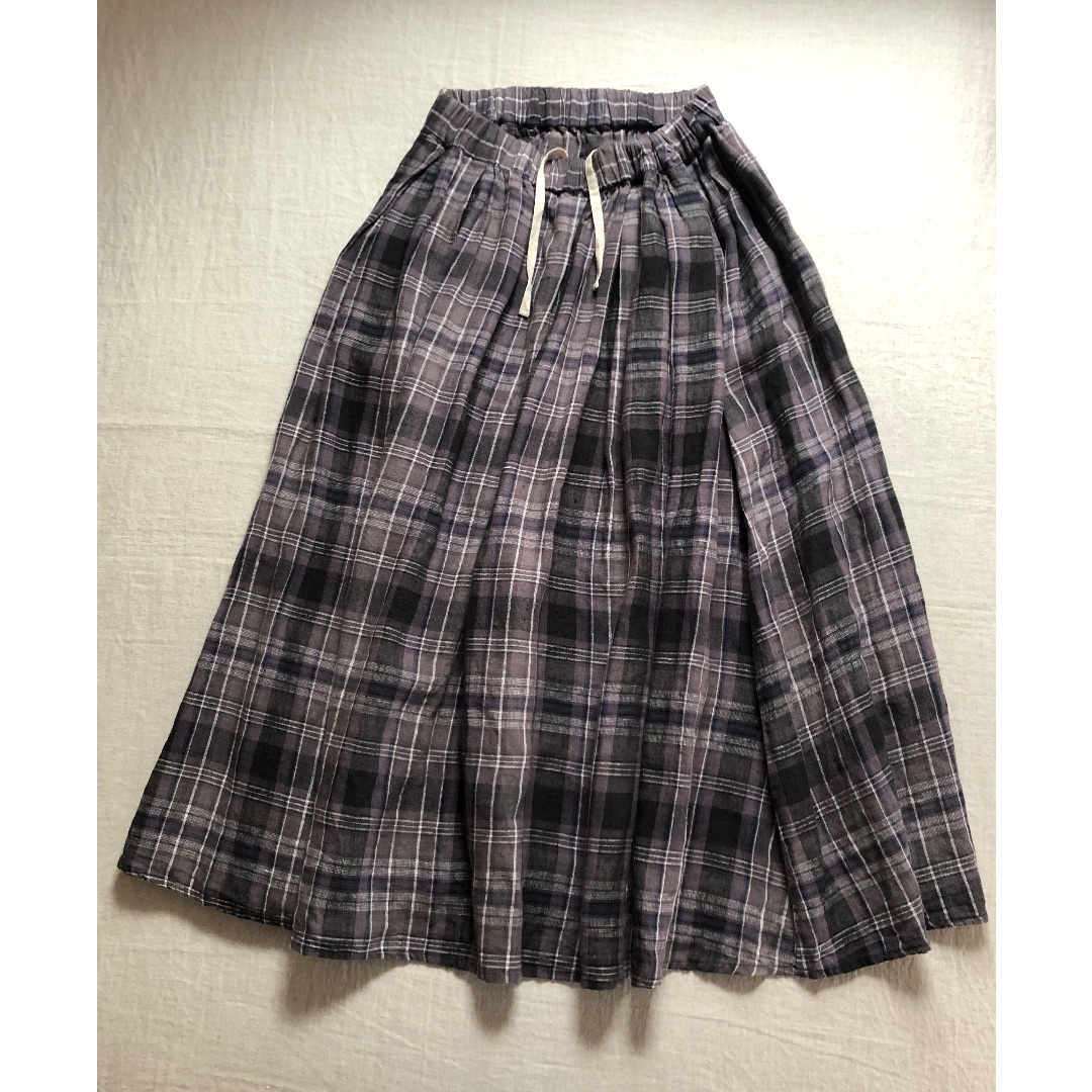 SM2(サマンサモスモス)のサマンサモスモス リネンスカート 麻100% チェック レディースのスカート(ロングスカート)の商品写真