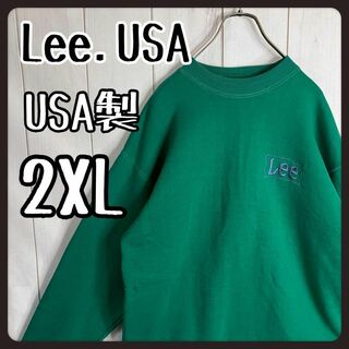 【一点物】　Lee リー　スウェット　刺繍ロゴ　サイドスリット　裏起毛　2XL