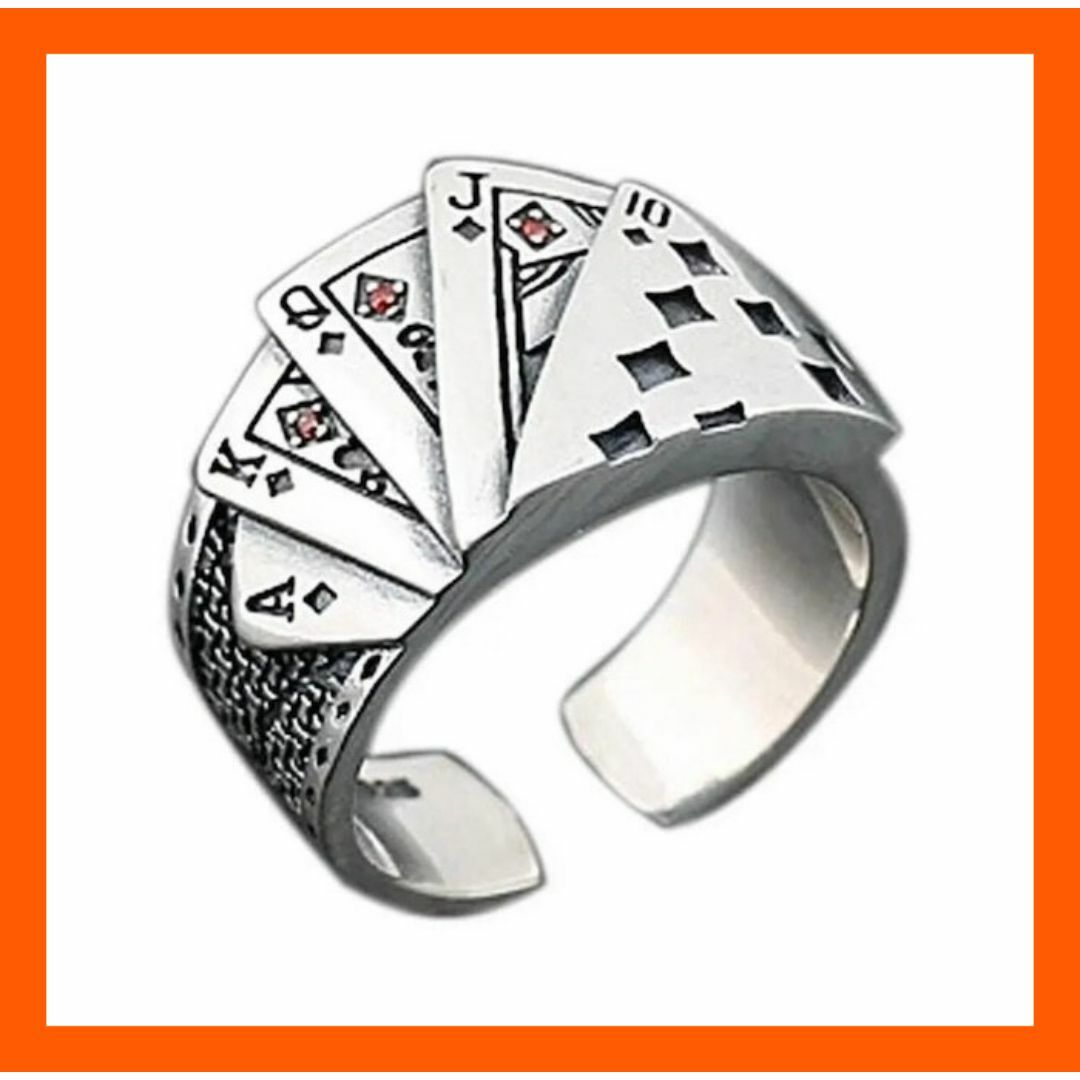 【SALE】指輪 メンズ レディーストランプ ポーカー s925 リング フリー メンズのアクセサリー(リング(指輪))の商品写真